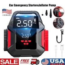 New Car Jump Starter With Air Compressor Battery Jumper Box Charger Booster