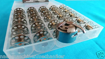 MARKENLOS 25 CB Spulen + Spulenkapsel für Singer Nähmaschinen+ Spulen Box