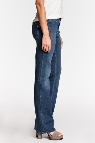 MiH Jeans London Jean Winger Denim Azul Lavado Bota Delgada Corte Cremallera Bolsillos WJ122WG - Imagen 5 de 7
