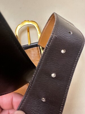 Ceinture HERMÈS PARIS Vintage En Cuir Marron Avec Boucle étrier - Taille S (81-89 Cm)