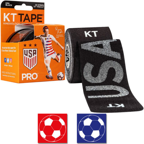 KT Tape Pro 10" Precut USA Rose Lavelle Kinesiology Sports Roll - 20 Strips - Picture 1 of 8