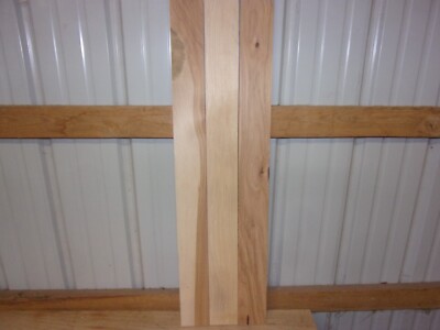 3 PC RUSTIC HICKORY LUMBER WOOD KILN DRIED BOARDS 36''X 3 1/4''X 3/4'' LOT 372V