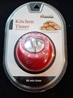 New Red 60 Minute Kitchen Timer by Culinary Elements NIB Sealed Package