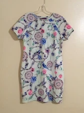 Sweet Sinammon Size L Short Sleeve Dress Bird Floral Print