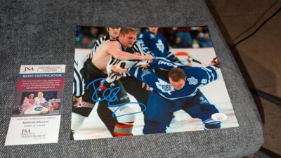 ROB RAY SIGNED BUFFALO SABRES 8X10 FIGHT PHOTO WITH JSA | eBay