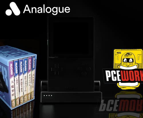 Analogue Pocket blk/wht PC Engine Turbo Pocket Adapter Super Grafx Dock Bundle