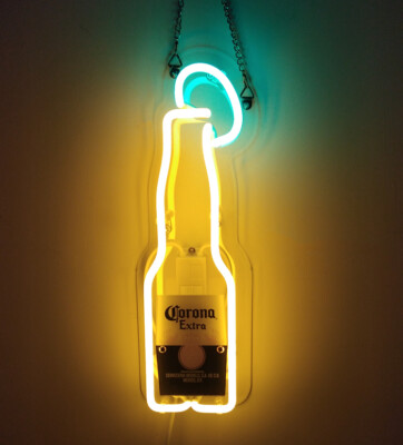 14''x5'' Corona Extra Bier Glas Neon Sign Bar Werbeschild Wandhängend Nachtlicht