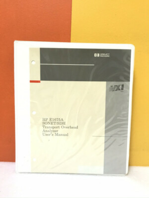 HP E1675-90001 E1675A SONET/SDH Transport Overhead Analyzer User's Manual