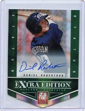 2012 ELITE EXTRA EDITION #136 DANIEL ROBERTSON AUTOGRAPH GREEN STATUS RC #22/25