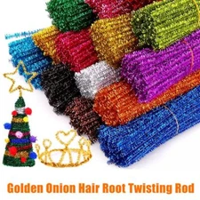 100PCS Christmas Supplies Glitter Bulk Fuzzy Sticks for DIY Art and Craft S2T8