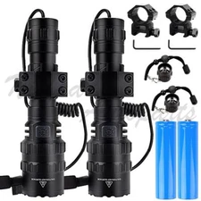 2Pack Super-Bright Flashlight LED Tactical Torch LED Rechargeble Battery