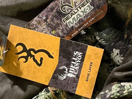 Browning Camo 1/4 Zip Long Sleeve Base Layer Hell’s Canyon Shirt Top Small NWT - Picture 3 of 5