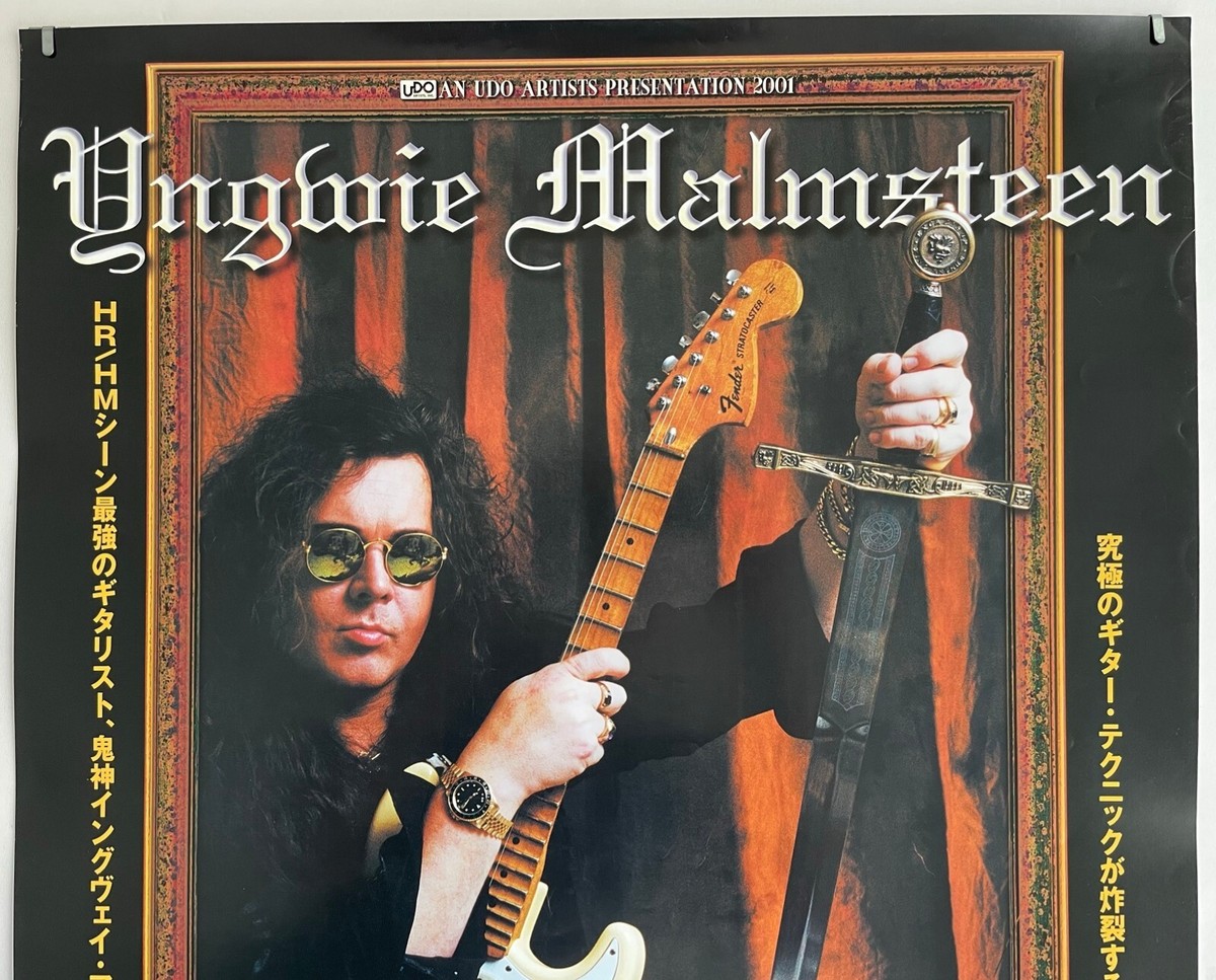 $0 ship! YNGWIE MALMSTEEN Japan PROMO 2001 TOUR POSTER official