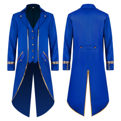 Mens Wedding Mid-length Dress Suit Blazer Swallow-tailed Jacket Coat Party Chic