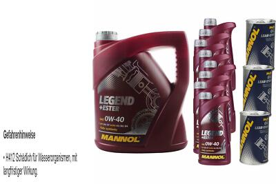 12L Motoröl MANNOL Legend+Ester 0W-40 3x MANNOL Leak-Stop ADDITIV