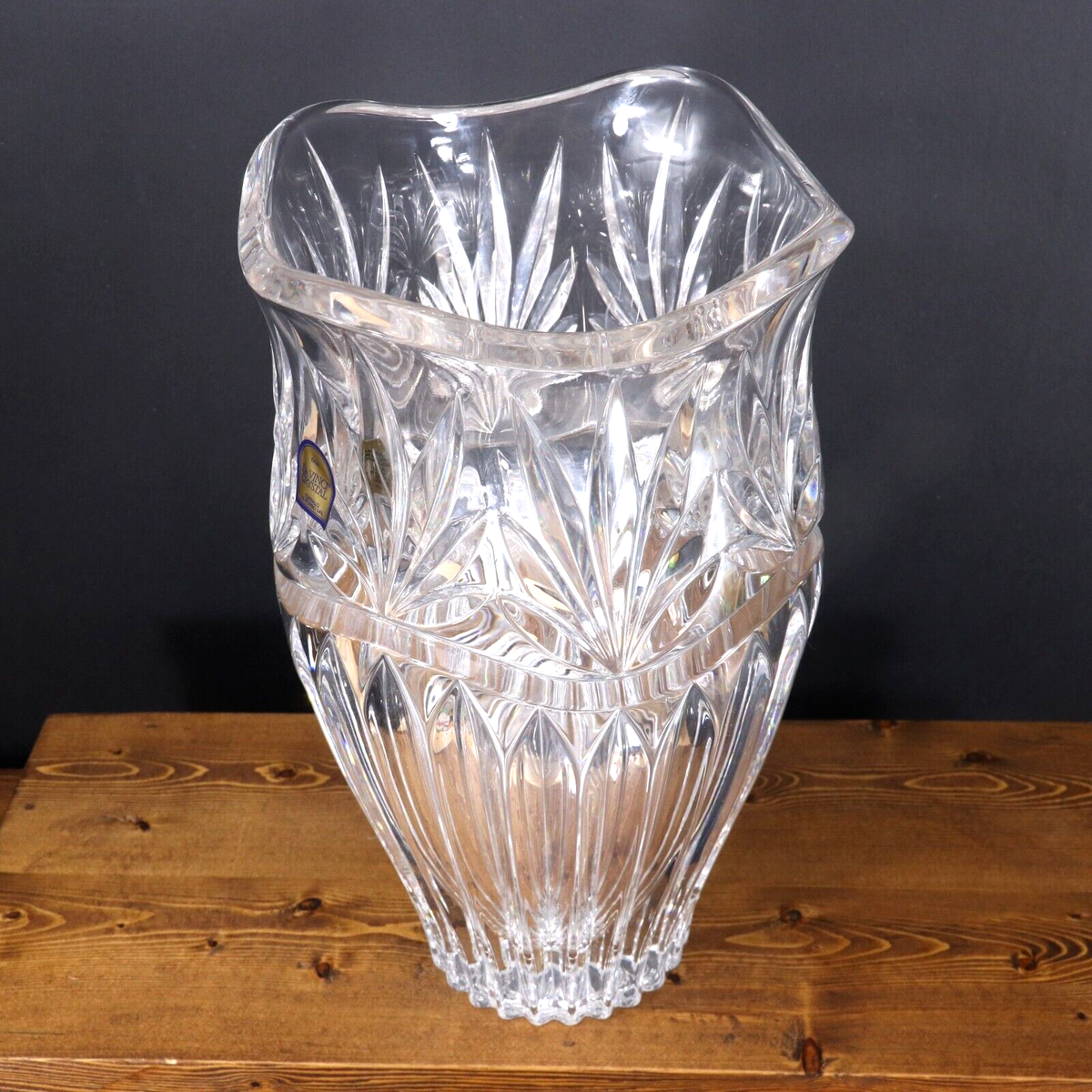 DaVinci (Italy) NOBELIS 24% Lead Crystal Art Glass VASE 10