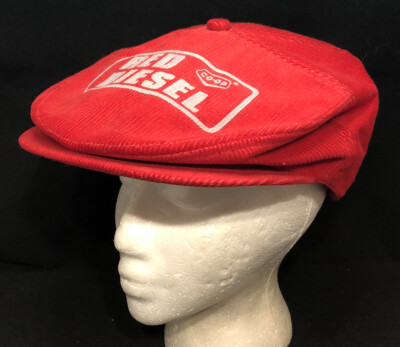 Vtg Co-op Red Diesel Newsboy Cap 
