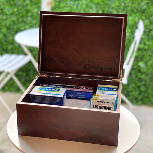 Large Wooden Oak Box with Hinged Lid - Wood Storage Box with Lid Keepsake Boxes - Picture 8 of 8