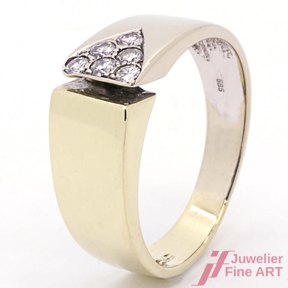 Ring 585 Gelbgold & Weißgold mit Diamanten - Bild 1 von 4