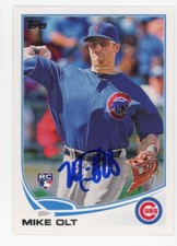 SIGNED BASEBALL CARD AUTO TOPPS 2013 MIKE OLT #US23 CHICAGO CUBS #US23 RC ROOKIE