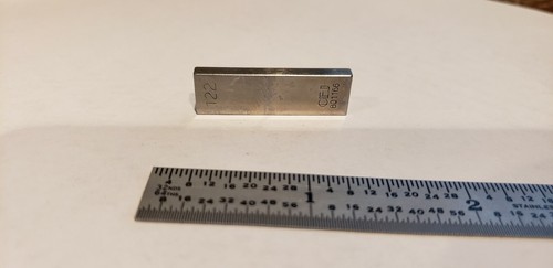 .122" CEJ Rectangular Steel Gage Gauge Block, Grade B  - Picture 1 of 2