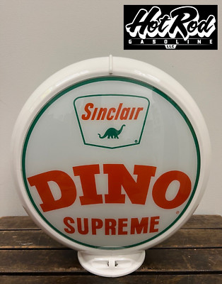 SINCLAIR DINO SUPREME Reproduction 13.5'' Gas Pump Globe - (White Body)