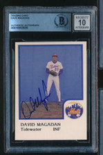 1986 ProCards Tidewater Tides Dave Magadan XRC signed auto BAS BECKETT grade 10