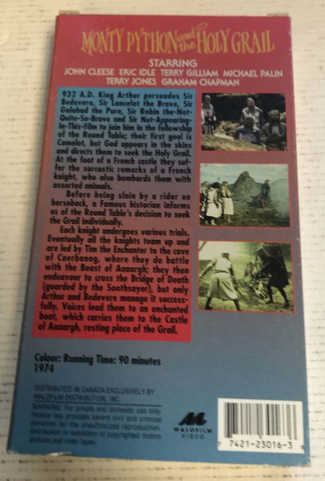 Monty Python and the Holy Grail (1974) Vhs ~ Python Pictures | Michael White - Image 2 of 4