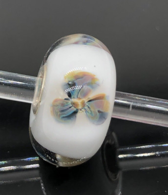 LAA Trollbeads Desert Flower Glass Bead Sterling Silver Retired TGLBE-10255