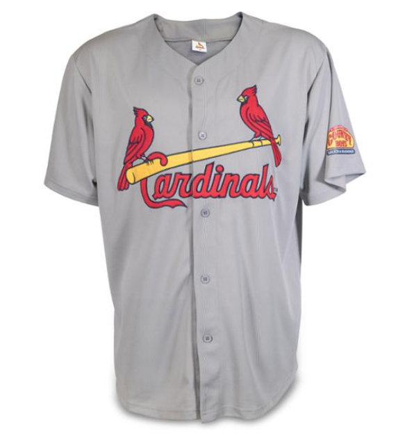 ST LOUIS CARDINALS ADULT GRAY EMBROIDERED JERSEY XL SGA 8/31/2019 NEW