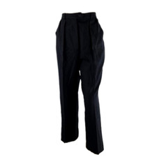 Giorgio Sant'Angelo Size 14 Vintage High Rise Wool Trouser Pants Black Pleated
