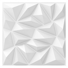 20 Pack White 3D Wall Panels 50x50cm Diamond Pattern Decor Self Adhesive