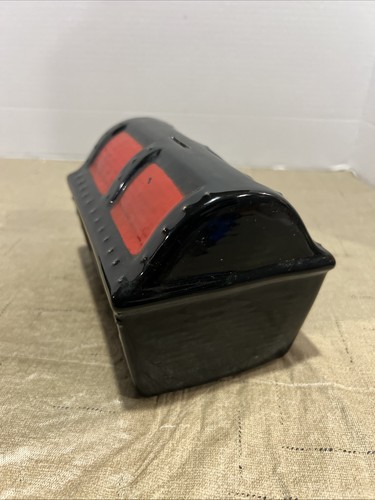 Vintage UNIKAT Keramik Sparschwein SCHATZTRUHE KLEE USA SELTEN Keramik - Bild 3 von 12