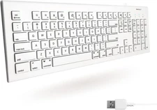Macally 104 Key full-size USBlug & Play Wired Computer  keyboard For Mac And PC-