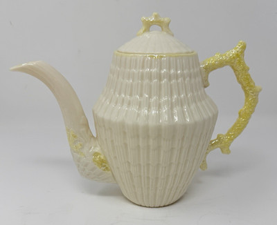 2nd Green MARK (1955-1965) IRISH BELLEEK ''LIMPET'' PATTERN COFFEE Tea POT
