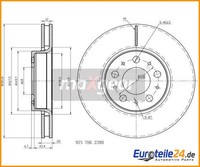 2 St. Bremsscheibe Maxgear 19-1296 Vorderachse FüR Volvo S70