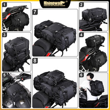 Rhinowalk Motorcycle Back Seat Bag 10-30L Waterproof Saddle Bag Outdoor Riding