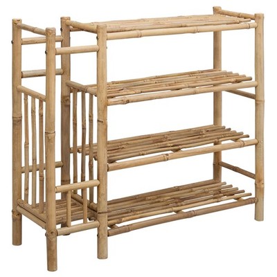 Shoe Rack with Shelf Natural 34.65 x 10.63 x 31.50 in Bamboo vidaXL