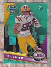 MASON TAYLOR 2023 TOPPS BOWMAN U 1ST TEAL ROOKIE RC CARD #/299 LSU JASON TAYLOR. rookie card picture