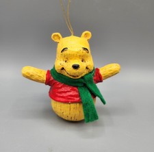 Winnie the Pooh Disney Store Christmas Ornament Figurine Wooden 1999