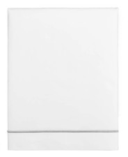 Hotel Collection Italian Percale Cotton Full Flat Sheet White/Silver - NWT $160 - Image 1
