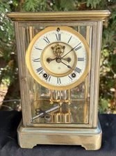 Antique C 1914 CETUS Ansonia Crystal Regulator Mantle Clock - SEE VIDEO