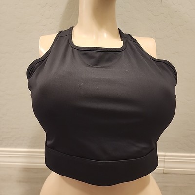 NWT Fabletics Sports Bra XXL 1X Black Wireless Lined Slip On 134638