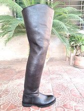 New Motocycle Thigh High Tall Police Leather Biker Rider Boots UK Size 5-12