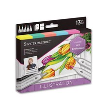 13 x Spectrum Noir Alcohol Marker Coloring/Drawing Discovery Kit - Illustration