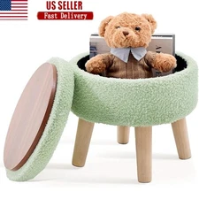 Comfortable Pouf Ottoman Hidden Storage Soft Foot Rest Extra Seat Living Room US