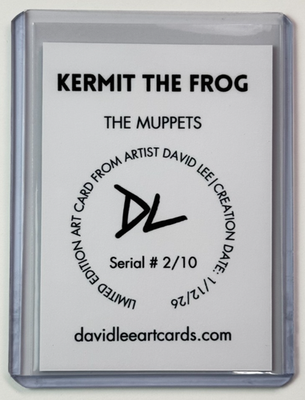 Kermit The Frog Limited Edition Artist Signed “The Muppets” Trading Card  2/10