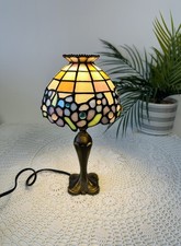 Vintage PartyLite Blue Hydrangea Converted Lamp  Tiffany Style small lamp 