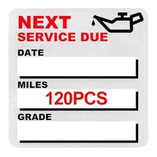 for Oil Change Sticker Static Cling, Clear Stickers 120 Pcs 2  x 2  Next Red2
