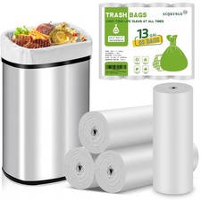 13 Gallon Garbage-Bags Tall Kitchen Compostable-Trash-Bag - White Biodegradable